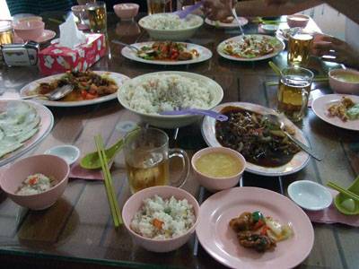 ポーリン温泉の中華風昼食